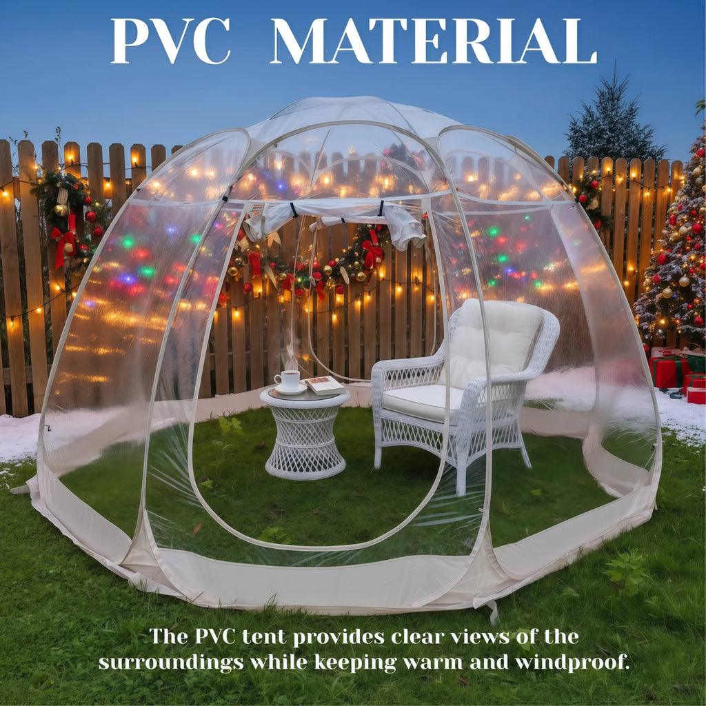 Instant Pop-Up Bubble Tent and Weatherproof Igloo Screen House Beige