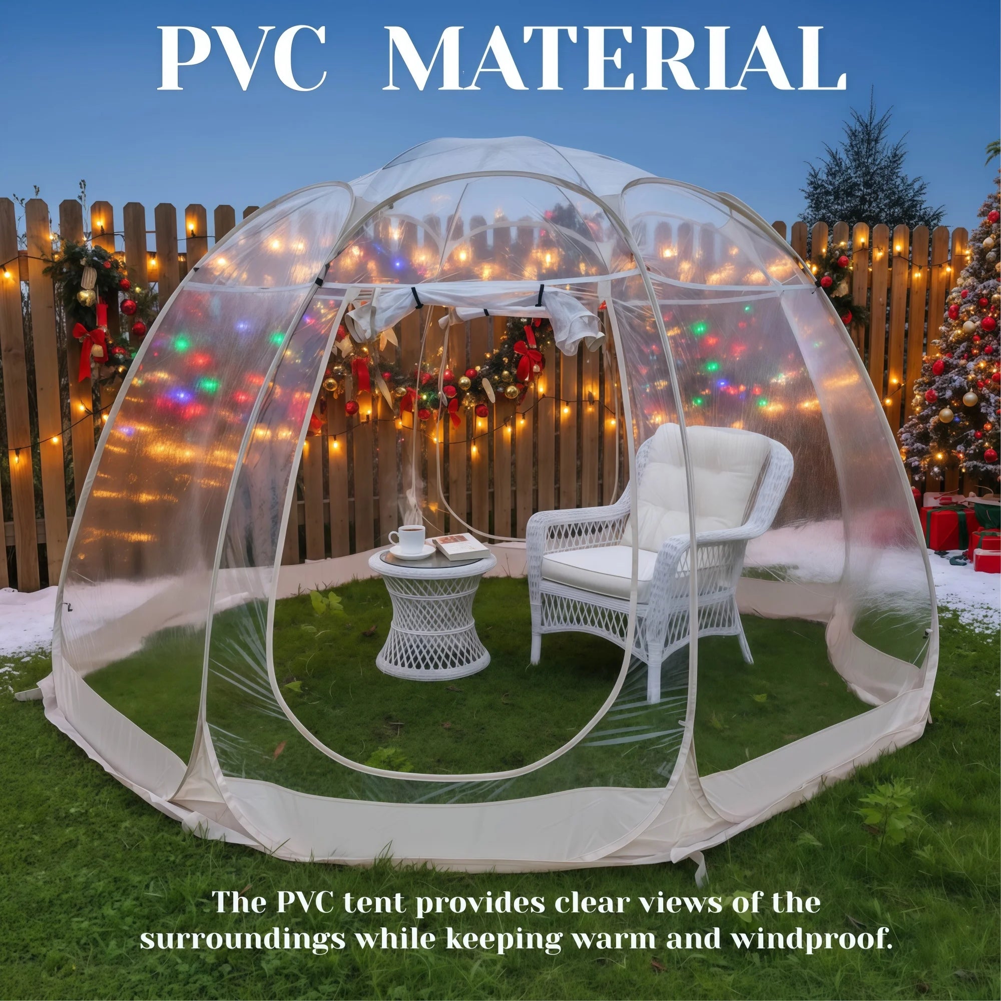 Instant Pop-Up Bubble Tent and Weatherproof Igloo Screen House Beige