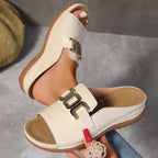 Women's Casual Thick Bottom Sandals with Metal Buckle