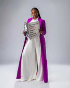 Women's Vintage Double Breasted Long Blazer Evening Gown