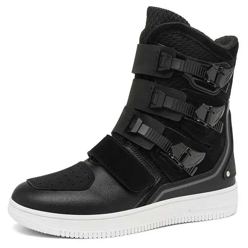 Men's Anti-Slip Wear-Resistant Motorcycle Riding Ankle Boots JC-M089