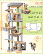 72-Inch Multi Level XXL Cat Tree Tower