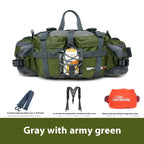 Waterproof Hiking Waist Bag with Reflective Strip and 1.3-Gallon Capacity
