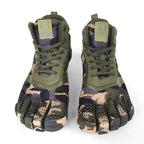 Unisex Cotton Five-Finger Athletic Shoes Hook & Loop Patchwork Sneakers