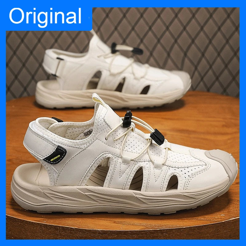 Men's Casual Closed-Toe Sandals Breathable Lightweight Outdoor Beach Shoes