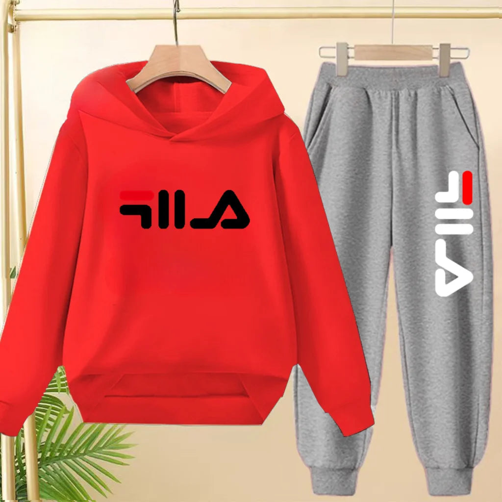 Kids' Pullover Hoodie Sweatshirt Pants Two-Piece Set
