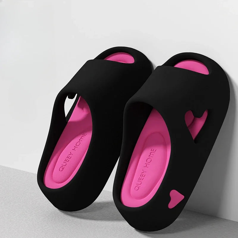 Women's Heart Pattern EVA Cloud Slipper Slides Platform
