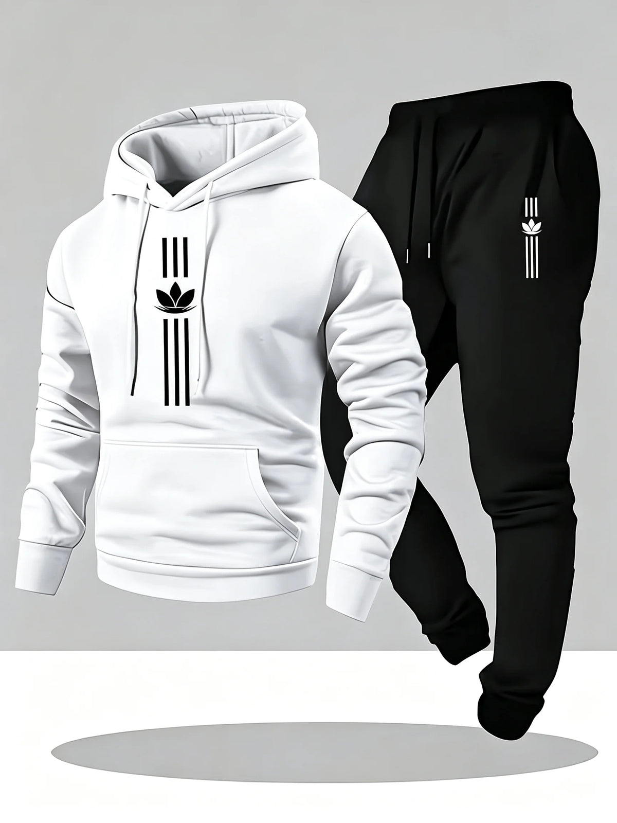 Men's Casual Hoodie and Sweatpants Two Piece Tracksuit Set