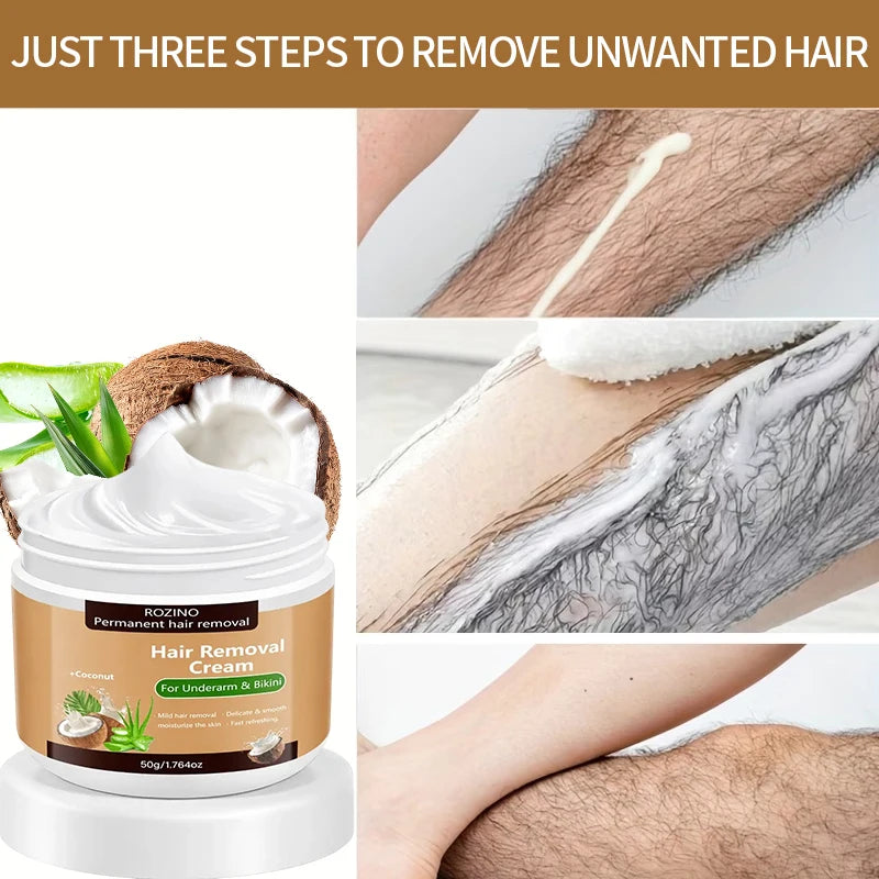 Unisex Coconut Aloe Vera Smooth Hair Removal Cream 1.8 oz