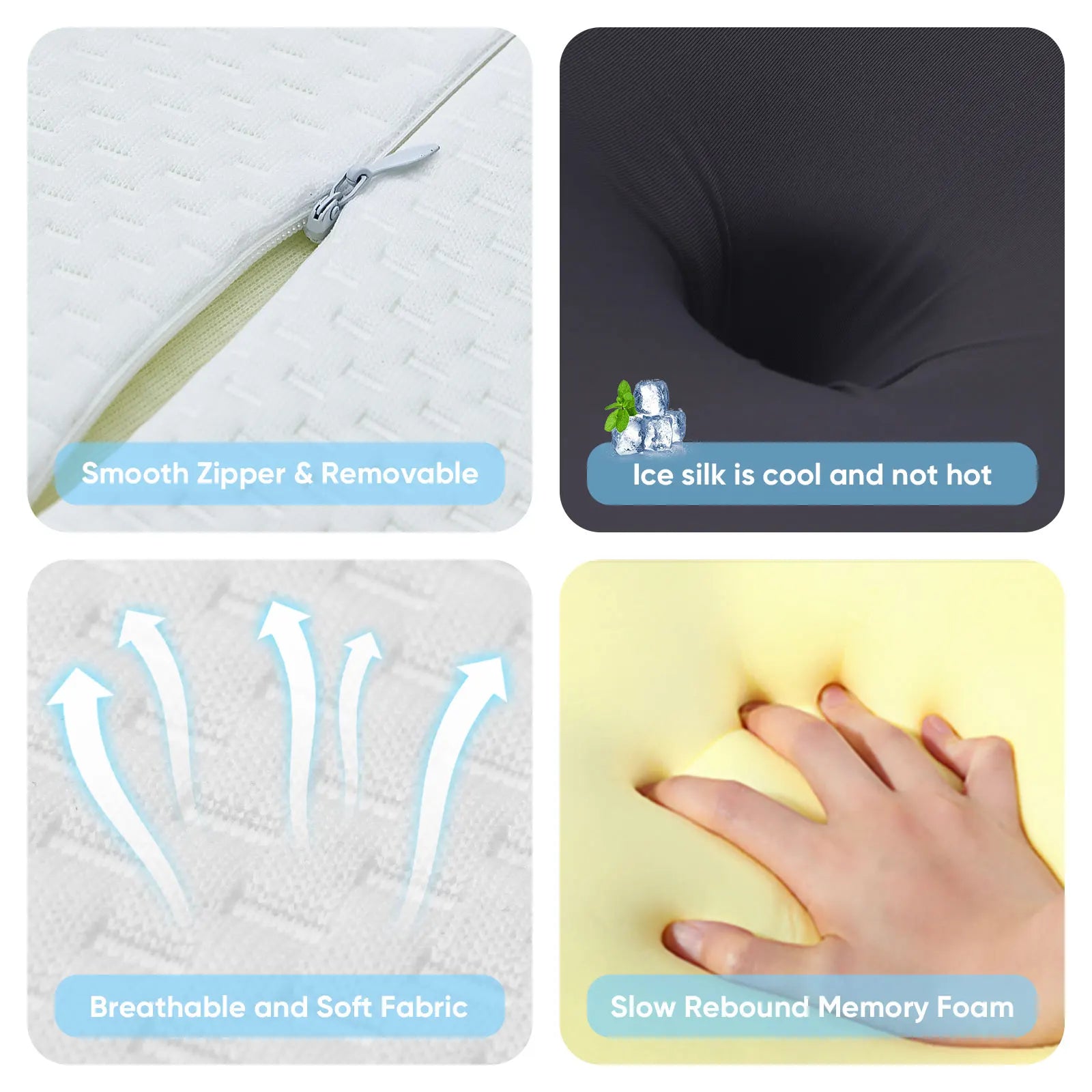 Ergonomic Memory Foam Cervical Pillow for Neck Pain Relief