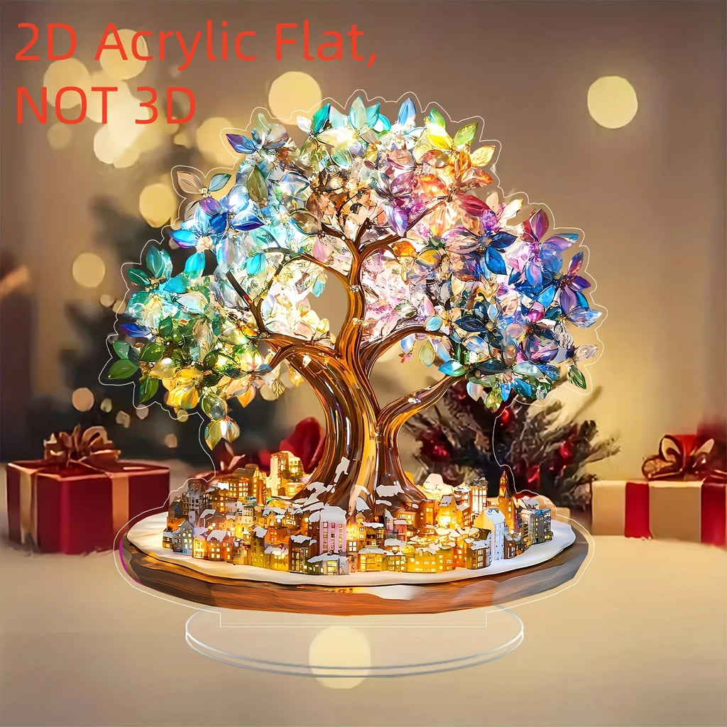 Tree of Life Gemstone Acrylic Statue and Tabletop Ornament