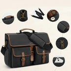 Men's Fashion Canvas Waterproof 15.6 Inch Laptop Messenger Bag