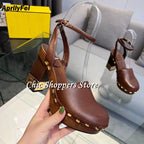 Women's Platform Round Toe Block Heel Pumps