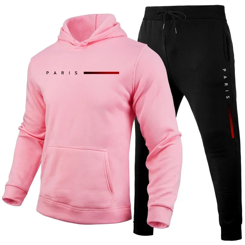 Men's Casual Hoodie and Sweatpants Two Piece Tracksuit Set