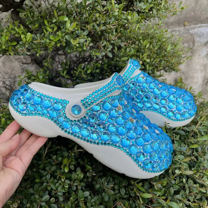 Women's Rhinestone Clogs Summer Beach Sandals EVA Lightweight