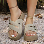 Casual Buckle Sandals Women's Retro Summer Leisure Slides