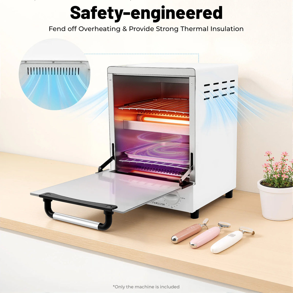 Infrared Heat Nail Tool Sterilizer Cabinet 1000W 10.9 qt