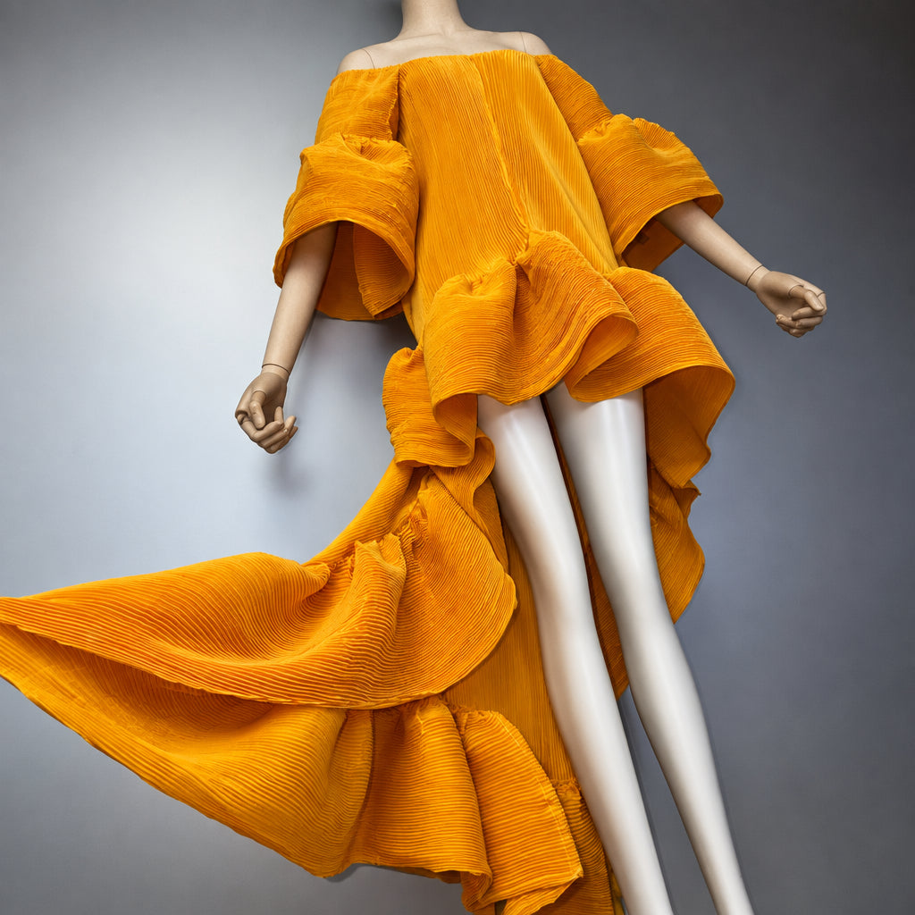 Women's Pleated Solid Kaftan Maxi Dress
