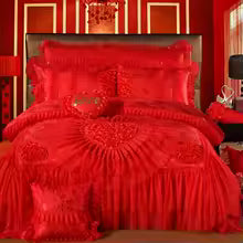 Luxury Princess Jacquard Duvet Cover and Lace Bedding Set