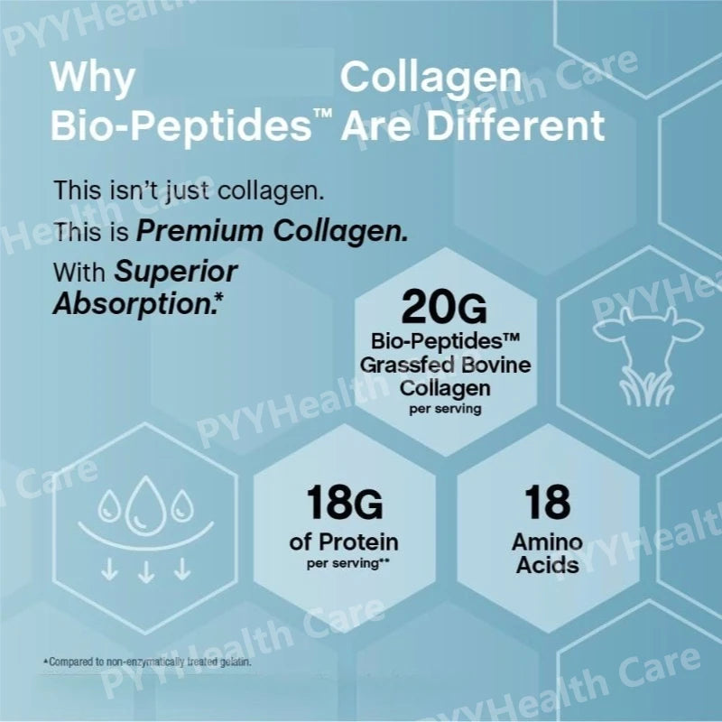 Collagen Bio-Peptides Powder Grass-Fed Supplement for Hair Skin Nails