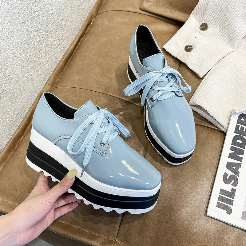 Women's Platform Slip-On Brogue Loafer Creepers