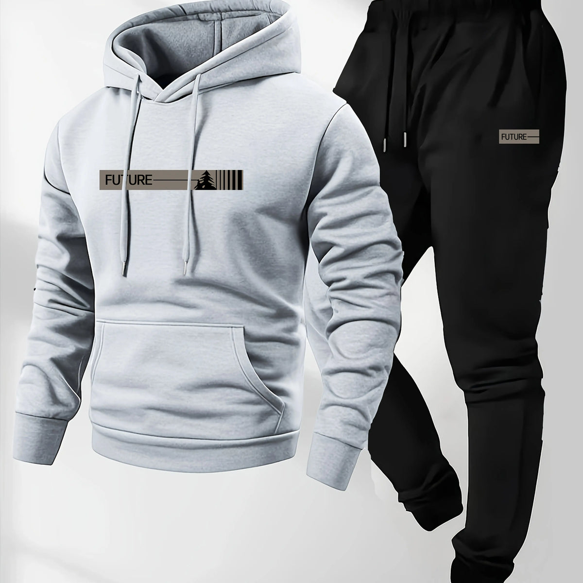 Men's Casual Hoodie and Sweatpants Two Piece Tracksuit Set