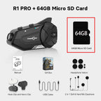 Motorcycle Helmet Bluetooth Intercom and 1080P Dash Cam Headset