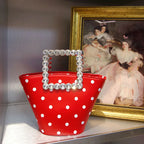 Women's Diamond Handle Bucket Crossbody Handbag