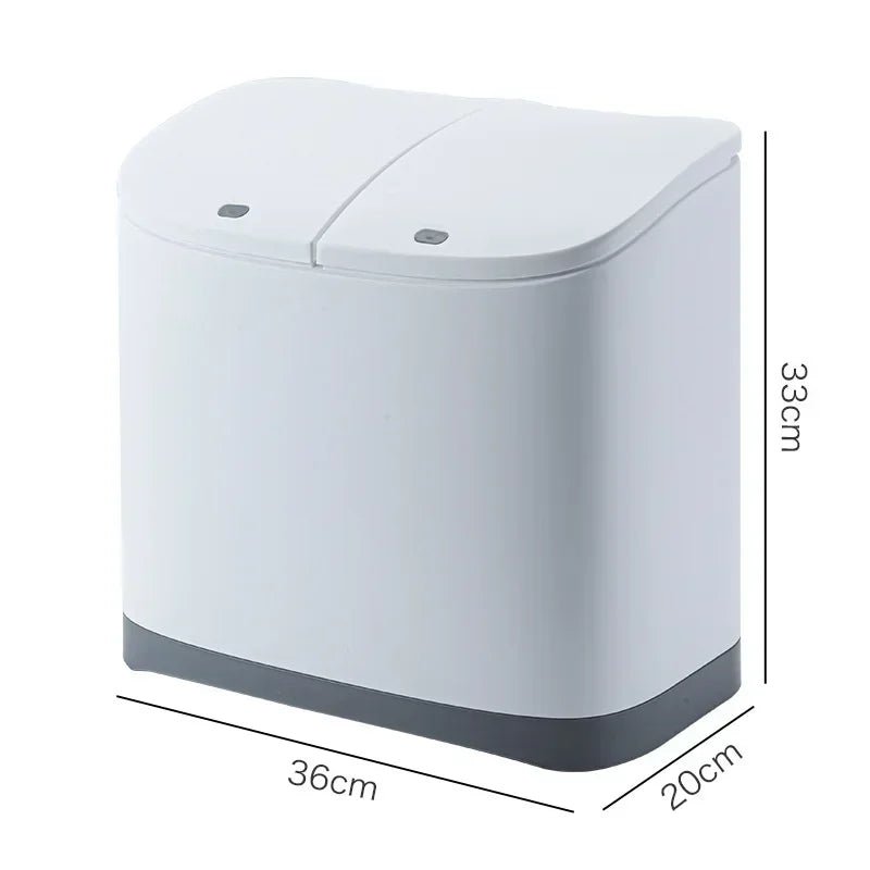 Double Layer Pedal Trash Can with Dry Wet Separation Lid