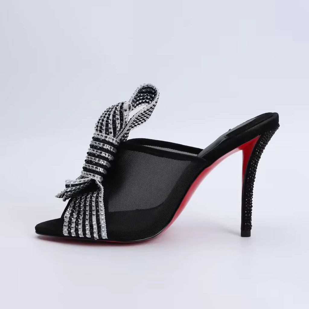 Women's Pointed Toe Mesh Slingback Heels