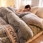 Thick Warm Lamb Fleece Blanket and Soft Milk Fleece Comforter