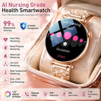 Women's 1.32 Inch AMOLED Screen Luxury Diamond Smartwatch