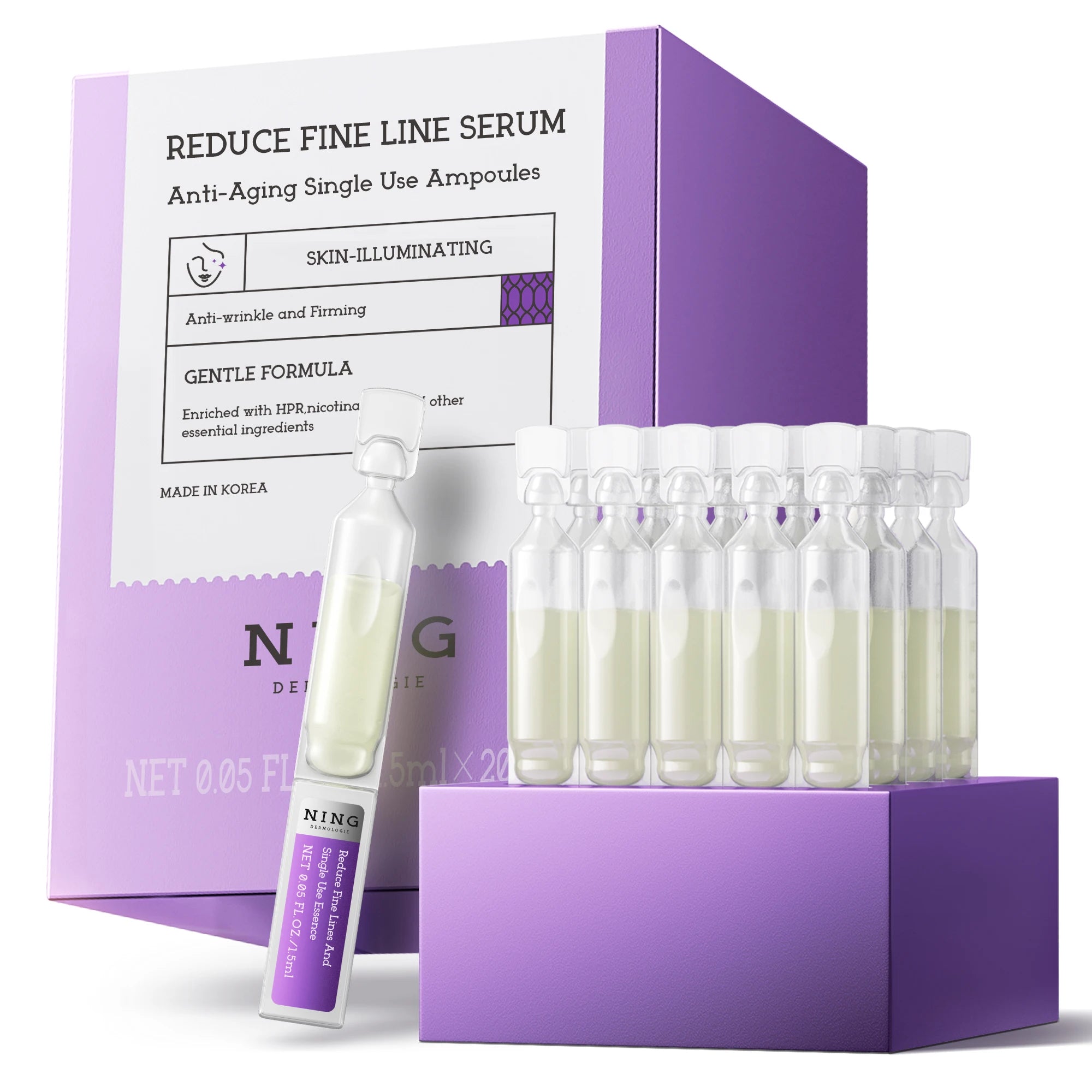 NING DERMOLOGIE 8-Step Essence Skincare Set with Serum and Cream