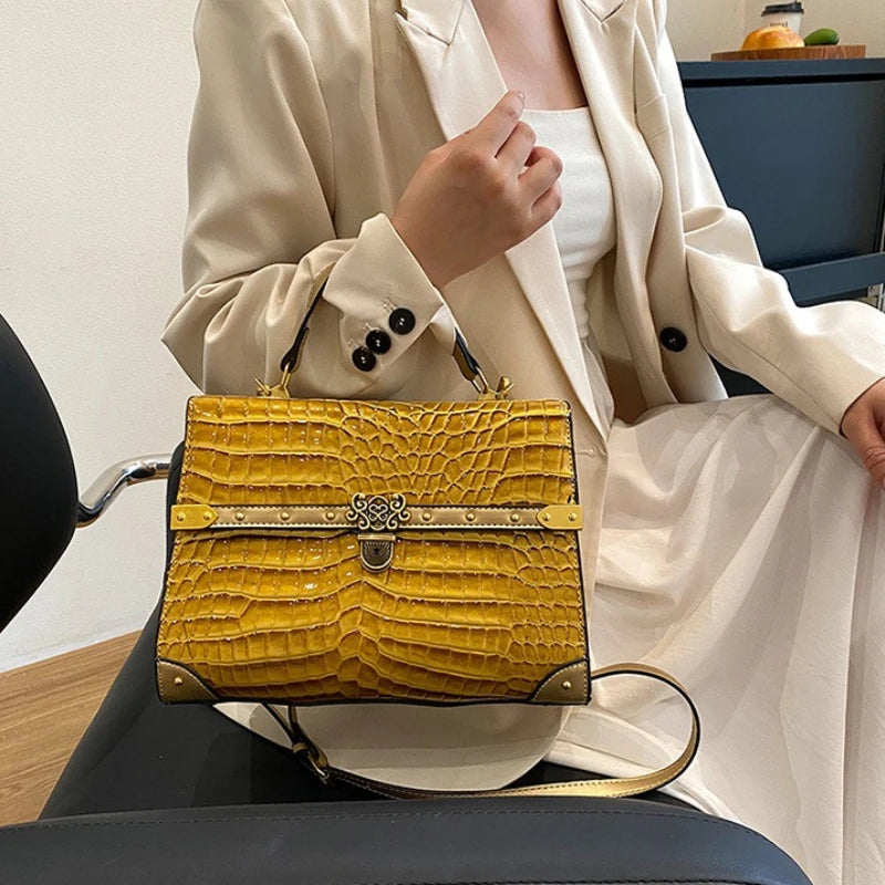 Women's Solid PU Leather Shoulder Crossbody Bag