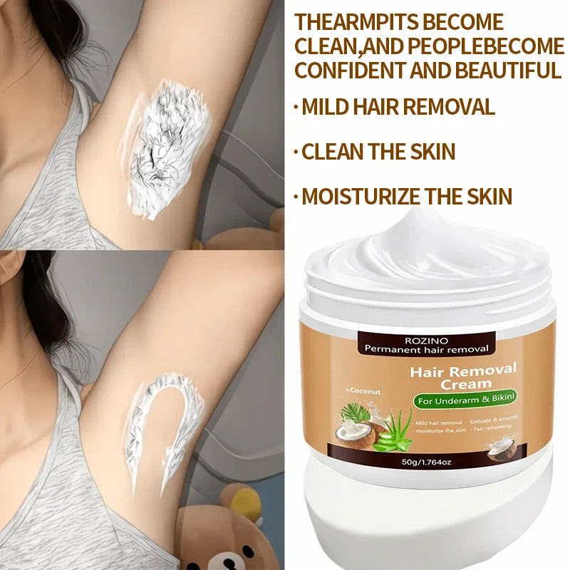 Unisex Coconut Aloe Vera Smooth Hair Removal Cream 1.8 oz