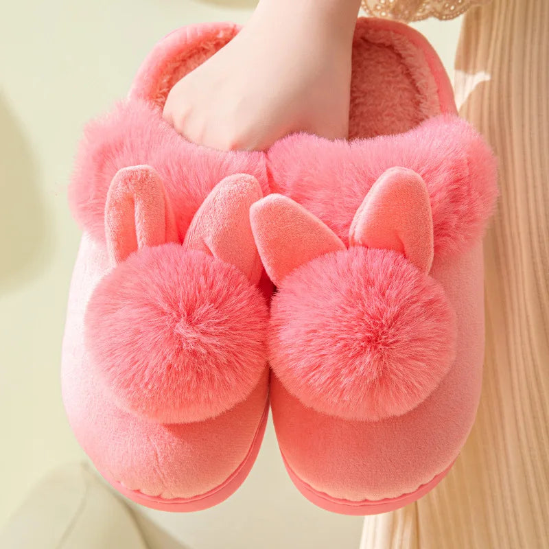 Women's Plush Winter House Slippers Fuzzy Fur Lined Slides