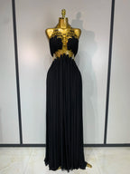 Women's Sexy Hollow Out Backless Halter Maxi Dress