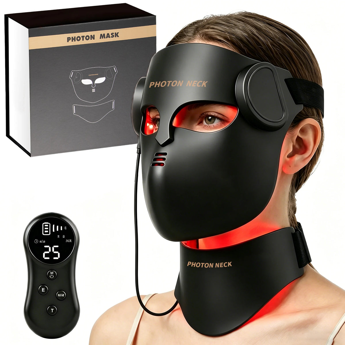 LED Photon Face and Neck Therapy Mask with Infrared
