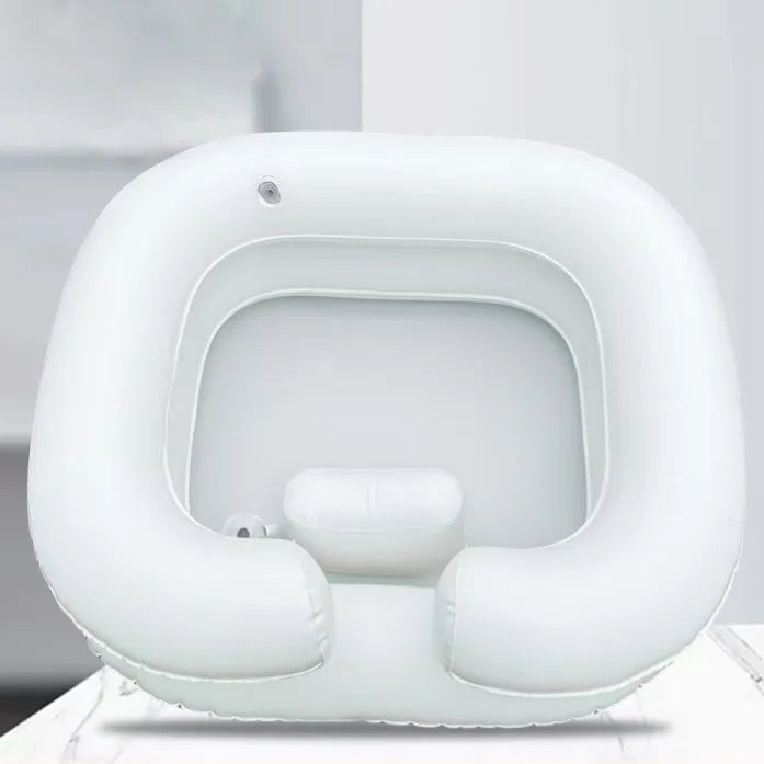 Inflatable Hair Wash Basin with Pillow for Bedridden Home Care