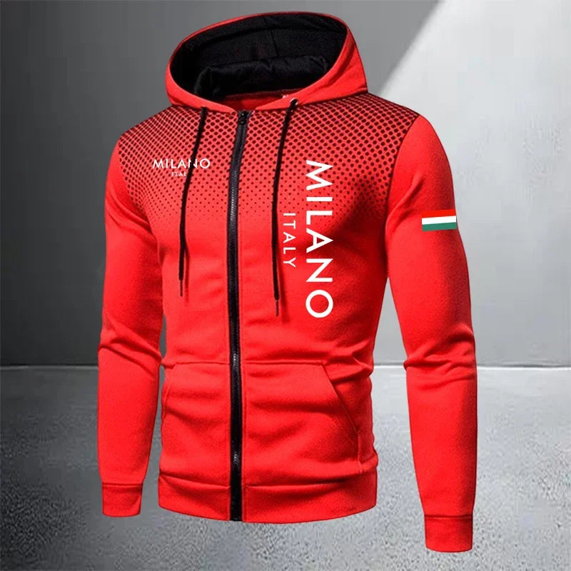 Men's Casual Zip Hooded Sweatshirt and Drawstring Pants Set