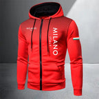 Men's Casual Zip Hooded Sweatshirt and Drawstring Pants Set