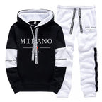 Men's Casual Printed Hoodie and Jogger Pants Tracksuit Set