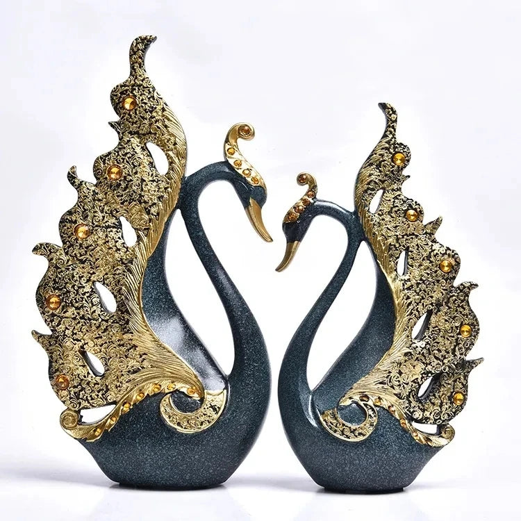 Swan Lovers Ceramic Figurines and Tabletop Wedding Ornament