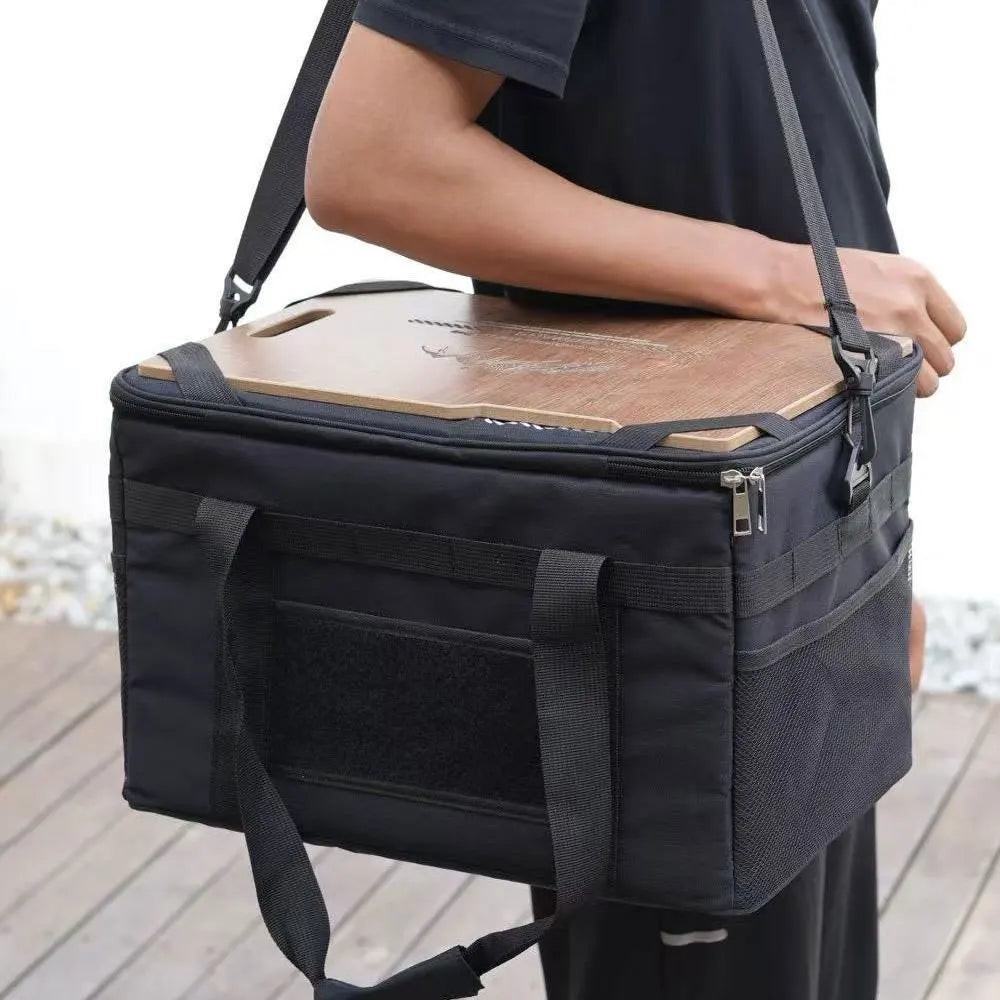 Waterproof Tactical Picnic Bag with Tabletop and 9.5-Gallon Capacity