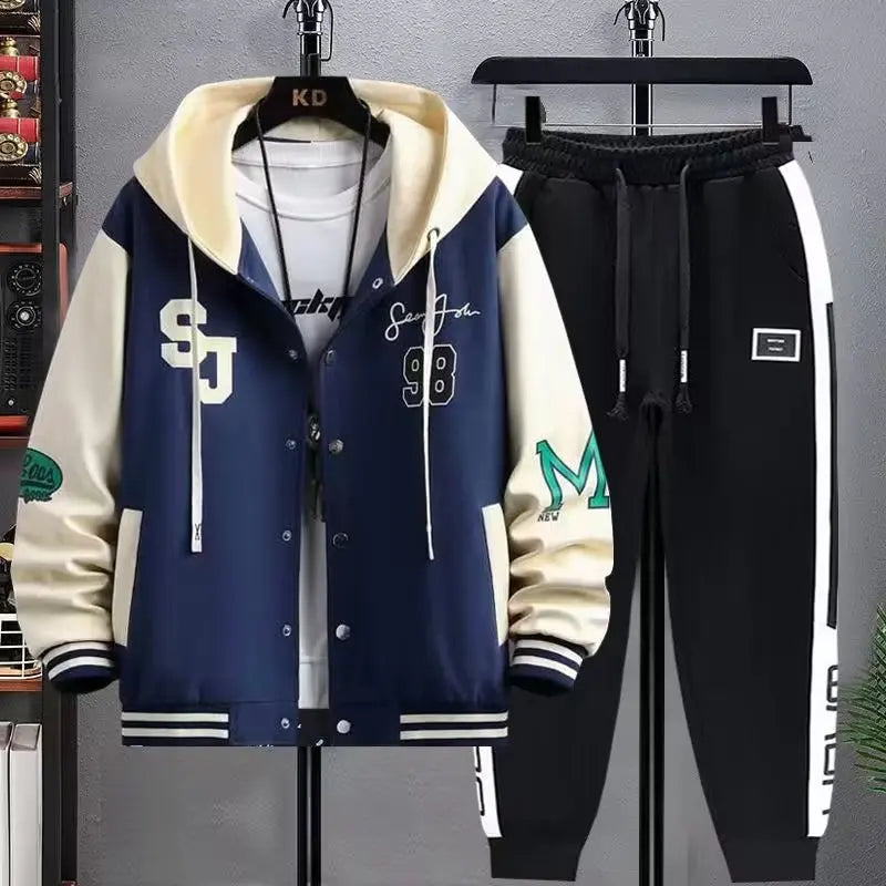 Men's Casual Hooded Sweatshirt and Jogger Pants Tracksuit Set