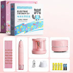 Kids' Electric Pencil Sharpener and Electronic Stationery Cleaner Kit WM819