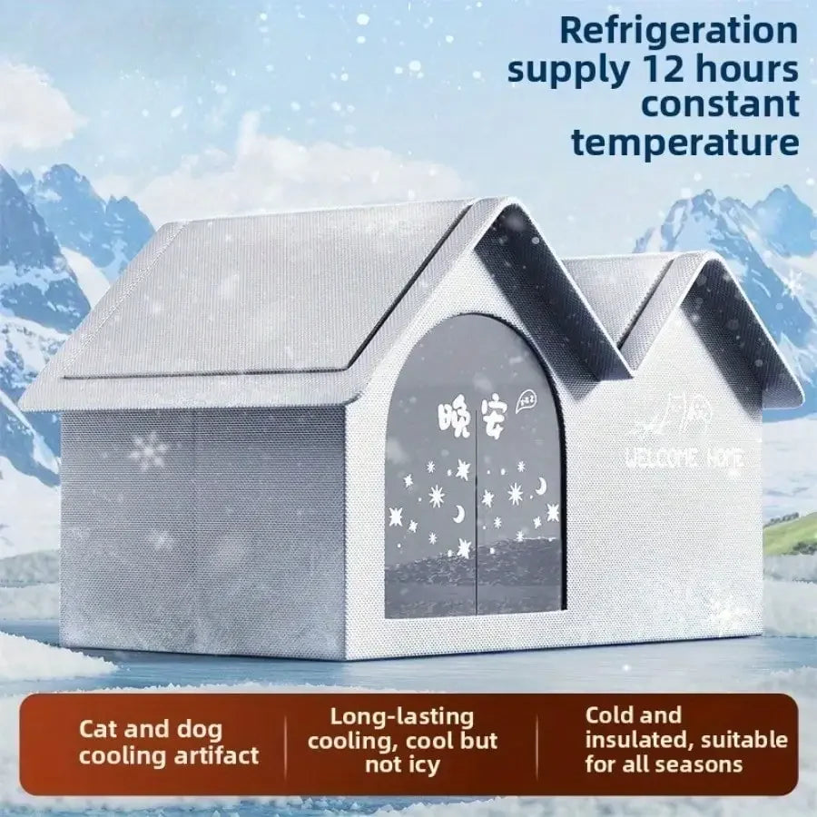 Cooling Ice House Pet Bed All-Season Oxford Dog and Cat Sofa