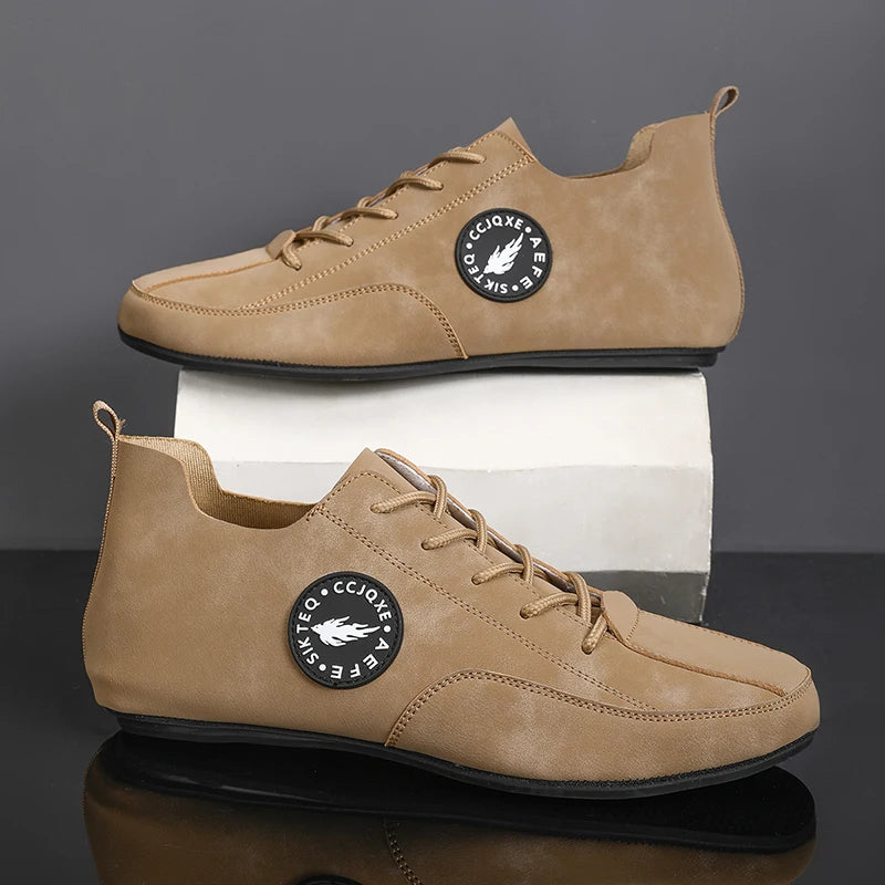 Men's Lightweight Driving Loafers Breathable Lace-Up Casual Shoes