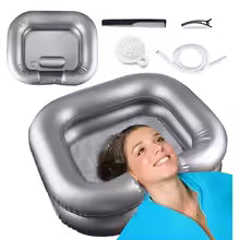 Inflatable Hair Wash Basin with Pillow for Bedridden Home Care
