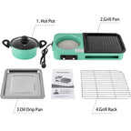 Smokeless 3 in 1 Electric Grill and Korean BBQ Hot Pot
